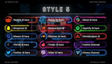 دانلود پروژه آماده افترافکت : زیرنویس برای شبکه های اجتماعی Neon Social Media Lower Thirds