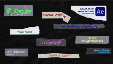 دانلود پروژه افترافکت تایتل و زیرنویس کاغذی Paper & Tape | Titles & Lower Thirds