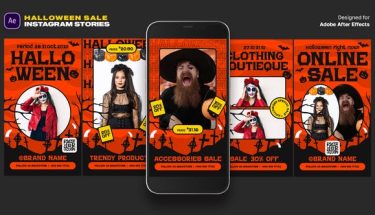 دانلود پروژه افترافکت استوری اینستاگرام هالووین Halloween Sale Instagram Stories