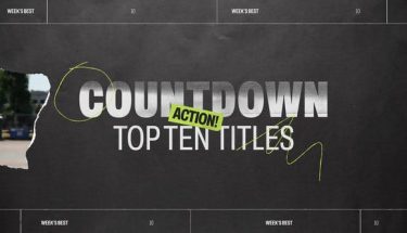 دانلود پروژه افترافکت شمارش معکوس و زیرنویس کاغذی Torn Paper Countdown - Top 10 Titles