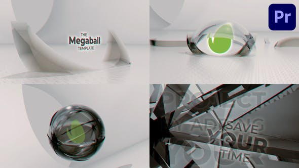 دانلود پروژه پریمیر لوگو موشن توپ شیشه ای Megaball For Premiere Pro