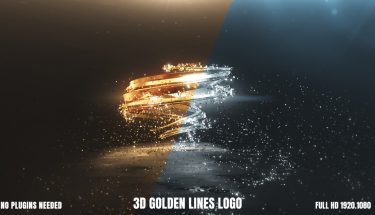دانلود پروژه افترافکت لوگوموشن سه بعدی طلایی 3D Golden Lines Logo