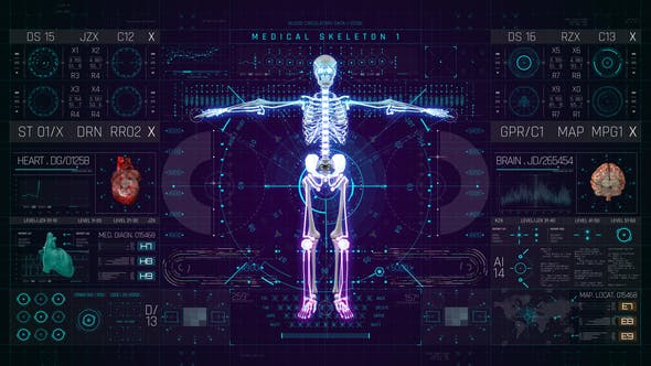 دانلود پروژه افترافکت HUD پزشکی HUD PRO Medical Skeleton
