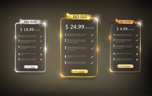 دانلود وکتور نمایش اشتراک سایت Button web price table