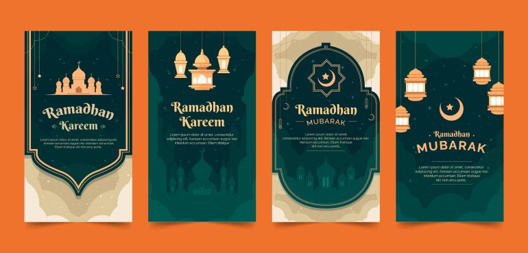 دانلود وکتور استوری رمضان Flat ramadan story collection
