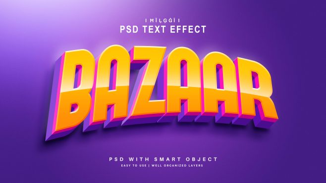 دانلود فایل لایه باز تایتل Bazaar text effect