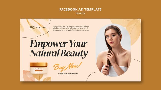 دانلود فایل لایه باز بنر فیسبوک Watercolor beauty concept facebook