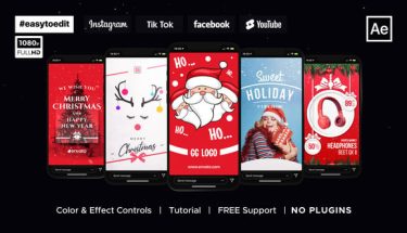 دانلود پروژه افتر افکت استوری کریسمس Instagram Stories Christmas & New Year