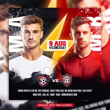 دانلود فایل لایه باز بنر اینستاگرام soccer football match day flyer