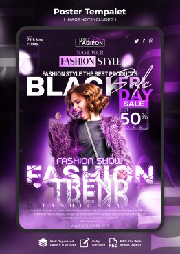 دانلود فایل لایه باز پوستر بلک فرایدی فشن Poster black friday fashion